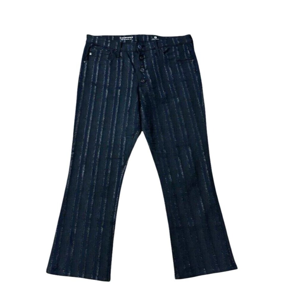 AG jeans size 29R  Jodi crop button up high rise Slim Flare dark academia preppy